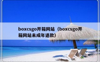 boxcsgo开箱网站（boxcsgo开箱网站未成年退款）