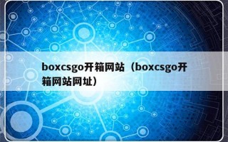 boxcsgo开箱网站（boxcsgo开箱网站网址）