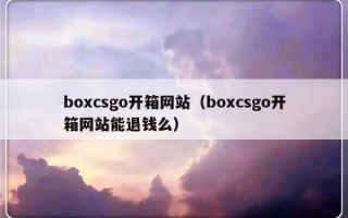 boxcsgo开箱网站（boxcsgo开箱网站能退钱么）