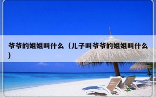 爷爷的姐姐叫什么（儿子叫爷爷的姐姐叫什么）
