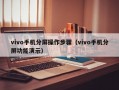 vivo手机分屏操作步骤（vivo手机分屏功能演示）