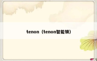 tenon（tenon智能锁）
