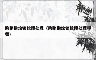 跨驰指纹锁故障处理（跨驰指纹锁故障处理视频）