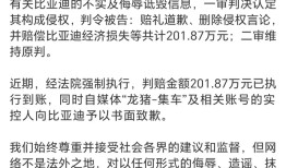 比亚迪告自媒体侵权案终审胜诉，201万元赔偿金已执行到账|界面新闻 · 汽车