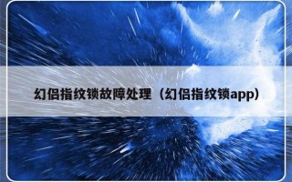 幻侣指纹锁故障处理（幻侣指纹锁app）