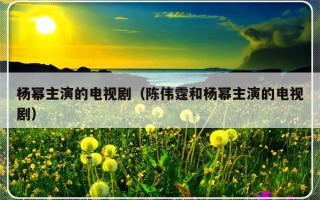 杨幂主演的电视剧（陈伟霆和杨幂主演的电视剧）