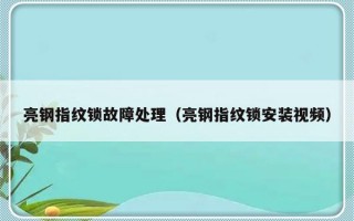 亮钢指纹锁故障处理（亮钢指纹锁安装视频）