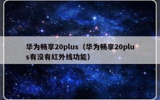 华为畅享20plus（华为畅享20plus有没有红外线功能）