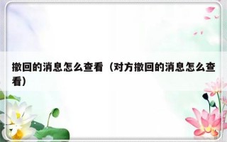 撤回的消息怎么查看（对方撤回的消息怎么查看）