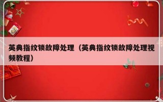英典指纹锁故障处理（英典指纹锁故障处理视频教程）