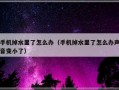 手机掉水里了怎么办（手机掉水里了怎么办声音变小了）