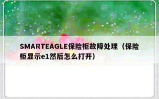 SMARTEAGLE保险柜故障处理（保险柜显示e1然后怎么打开）