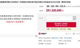 上市计划已中止两月，广东南海农商行大额股权又将被拍卖，三季报营收净利双降|界面新闻
