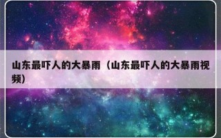 山东最吓人的大暴雨（山东最吓人的大暴雨视频）