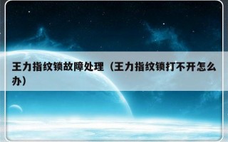 王力指纹锁故障处理（王力指纹锁打不开怎么办）