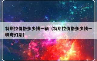 特斯拉价格多少钱一辆（特斯拉价格多少钱一辆奇幻紫）