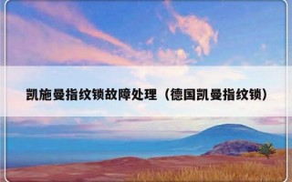 凯施曼指纹锁故障处理（德国凯曼指纹锁）