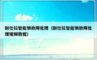 耐仕拉智能锁故障处理（耐仕拉智能锁故障处理视频教程）