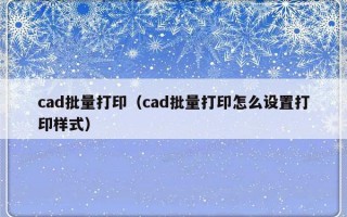cad批量打印（cad批量打印怎么设置打印样式）