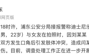 上海迪士尼有游客打架，警方通报|界面新闻 · 快讯