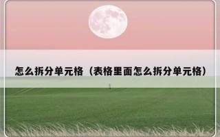 怎么拆分单元格（表格里面怎么拆分单元格）