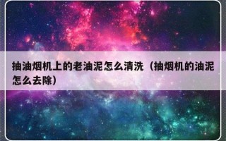 抽油烟机上的老油泥怎么清洗（抽烟机的油泥怎么去除）