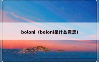 boloni（boloni是什么意思）